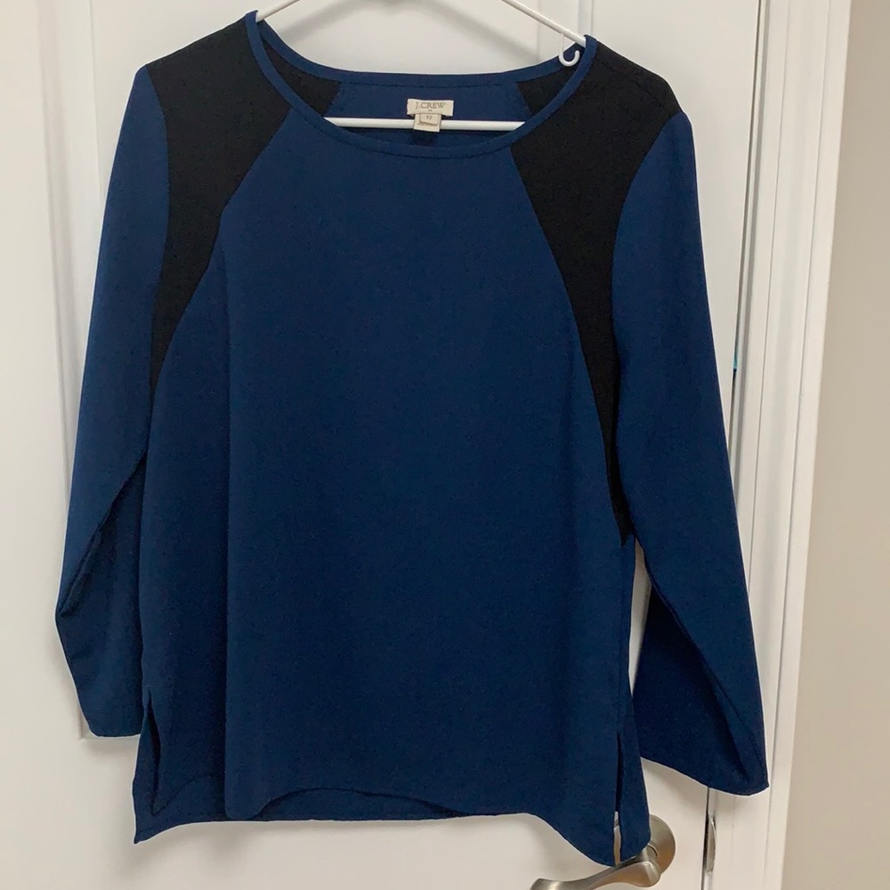 JCrew Factory Graphic 3/4 sleeve top size 12